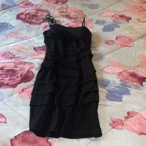 Knee length one strap dress